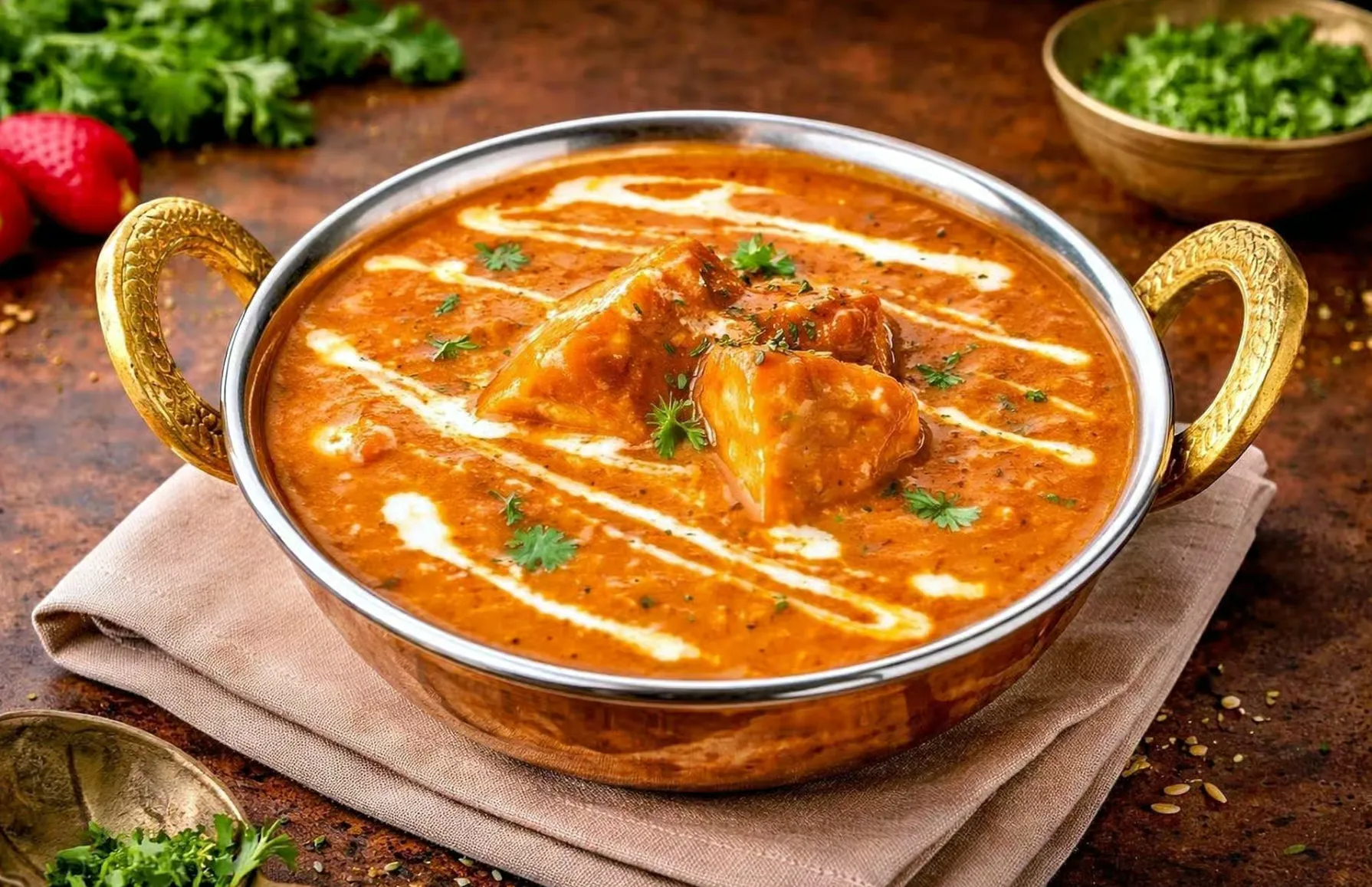 Butter chicken in creamy tomato gravy at Indian Tales, Indian restaurant in Northeast Calgary