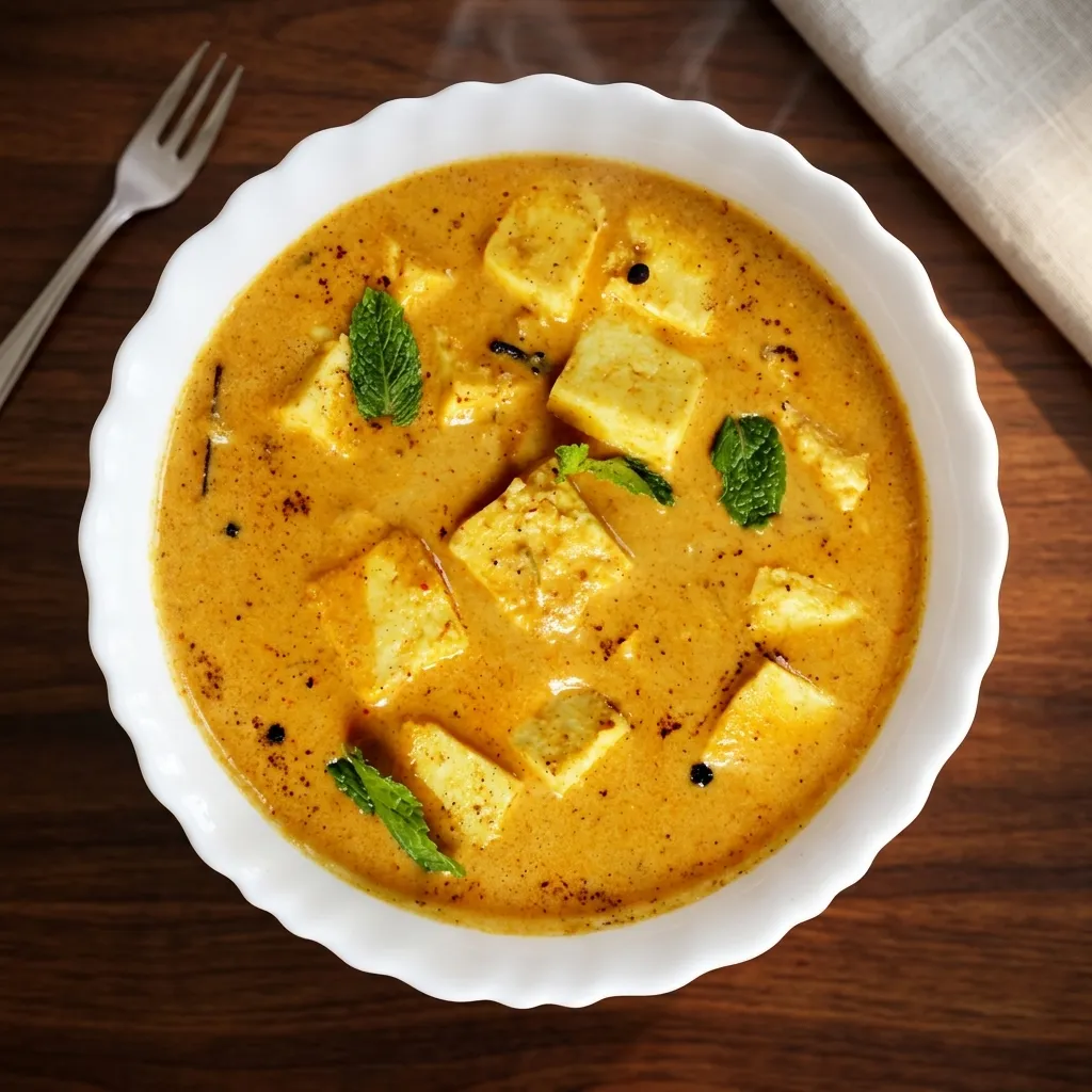 Shahi paneer in a creamy cashew and tomato gravy served at Indian Tales in Northeast Calgary